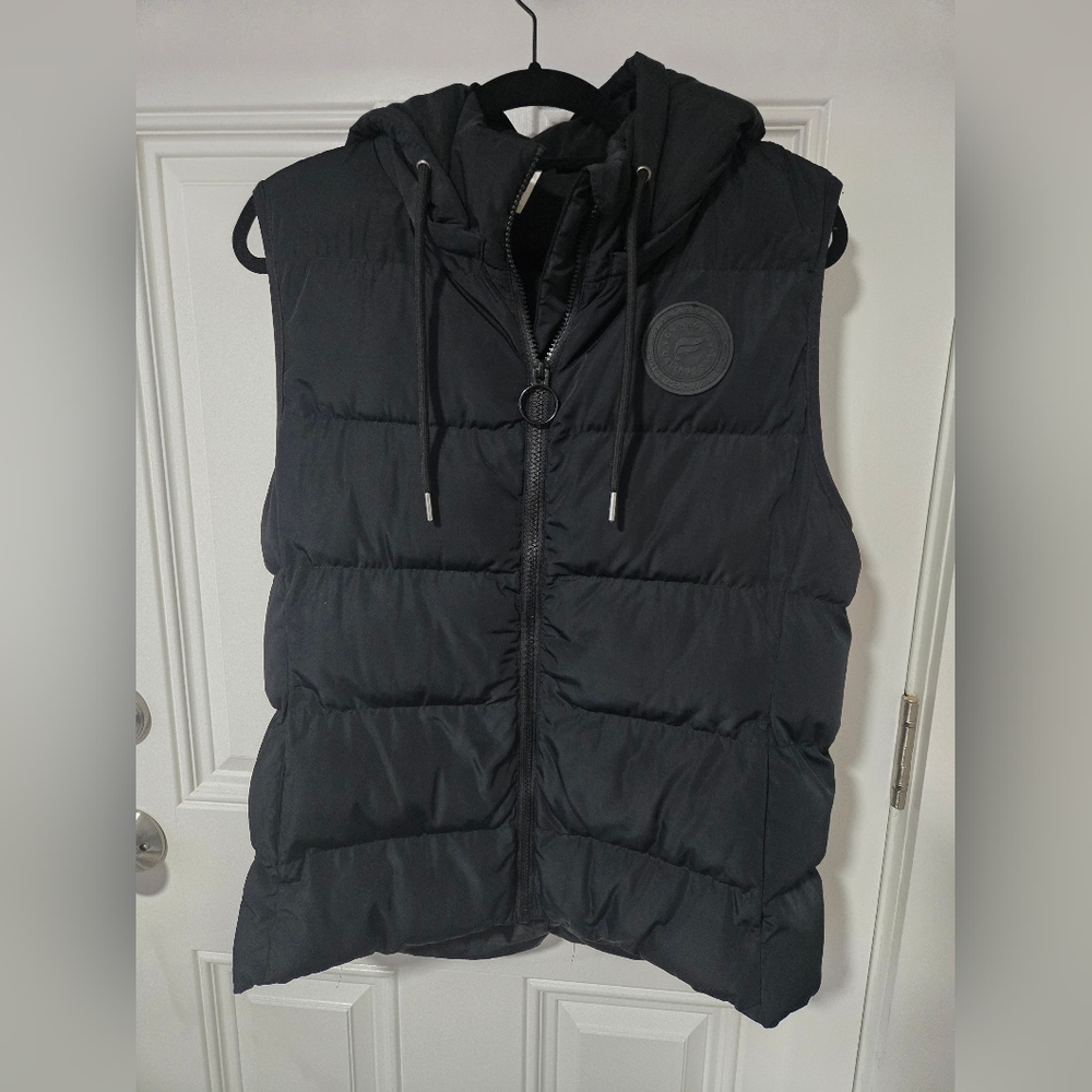 FABLETICS Black Puffer Vest with Hood